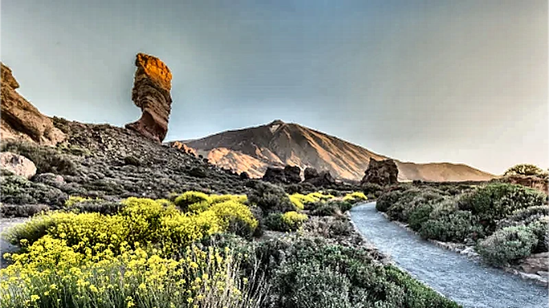 Sentiero roccioso dei Roques de García nel Parco del Teide