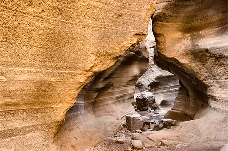 Formazioni di tufo nel Barranco de las Vacas ad Agüimes